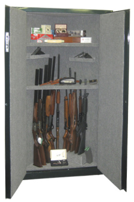 Securall - C11/2 -11 Gun 2 Shelf High Security Corner Cabinet 65"H x 34"W x 18"D